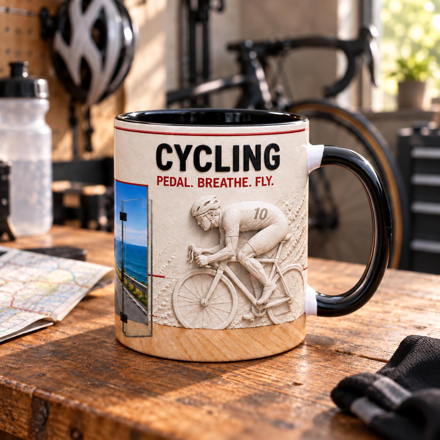 Coffee Tea Name - Mug Kopi Bertema Bersepeda, Terbuat dari