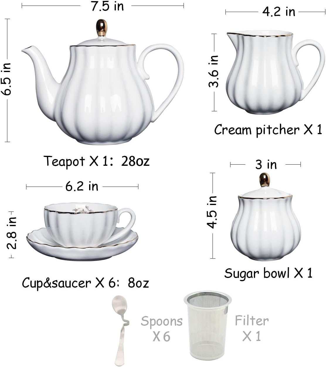 Set Peralatan Minum Teh Porsel - Coffee Tea And Sugar Set ulasan dan harga